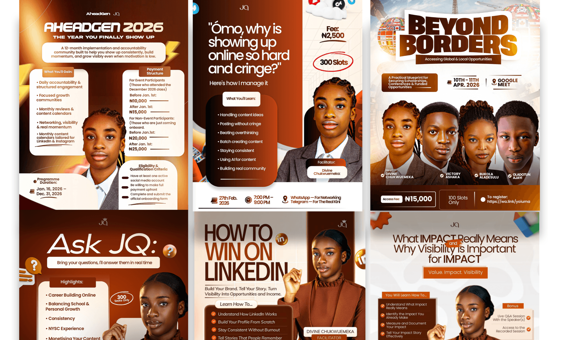 Japa Queen programs and event flyers